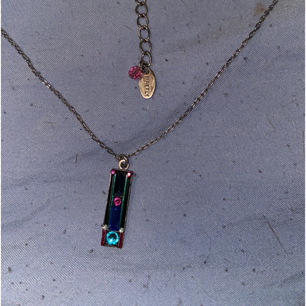 Firefly Light Turquoise Architectural Necklace